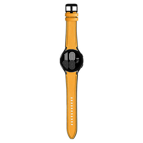Strap-it Strap-it Bracelet hybride cuir Samsung Galaxy Watch 4 Classic 42mm (jaune)