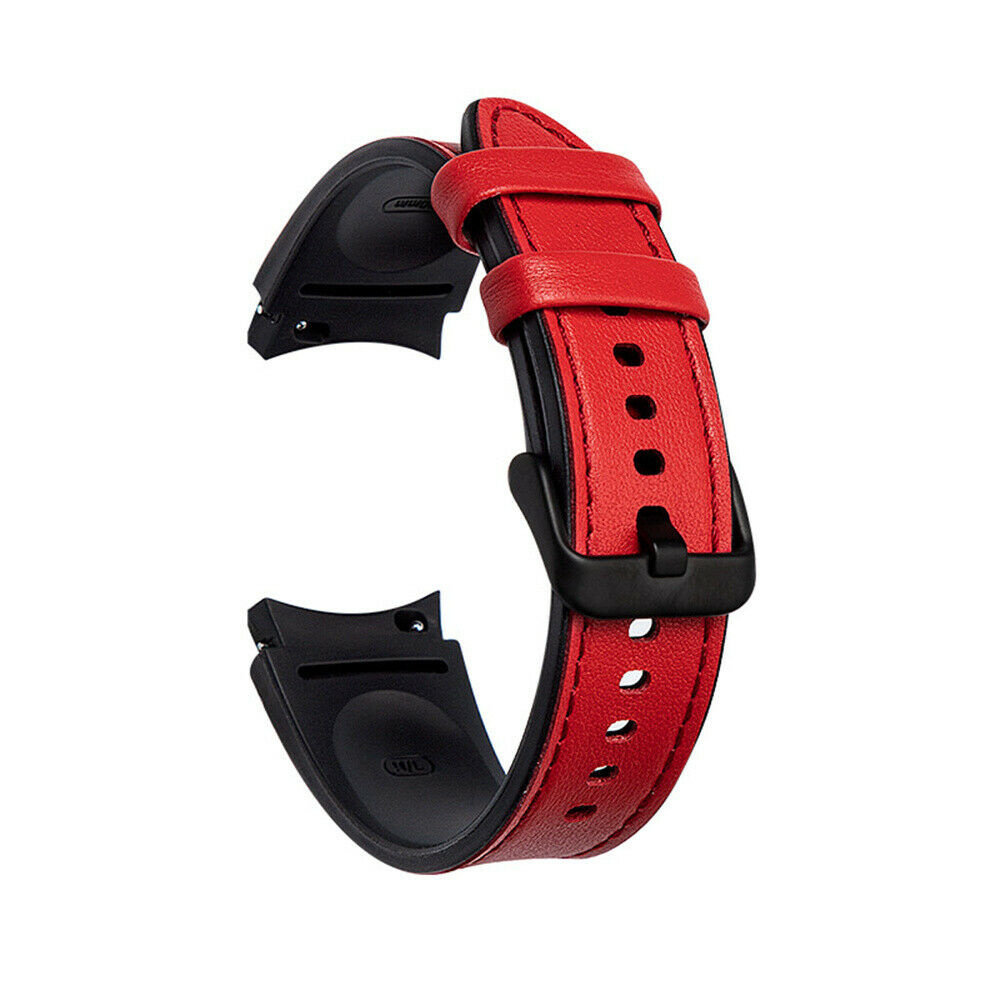 Strap-it Strap-it Bracelet hybride cuir Samsung Galaxy Watch 4 Classic 42mm (rouge)
