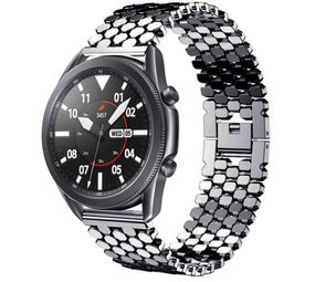 Strap-it Bracelet acier poisson Samsung Galaxy Watch 3 45mm (noir)
