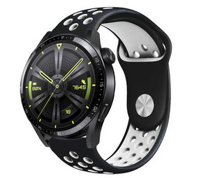 Strap-it Bracelet sport Huawei Watch GT 3 46mm (noir/blanc) Strap-it Bracelet sport Huawei Watch GT 3 46mm (noir/blanc)