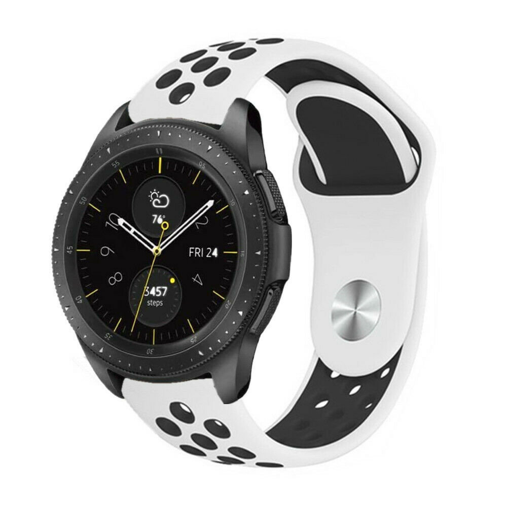 Strap-it Strap-it Bracelet sport Samsung Galaxy Watch 42mm (blanc noir) Strap-it Strap-it Bracelet sport Samsung Galaxy Watch 42mm (blanc noir)