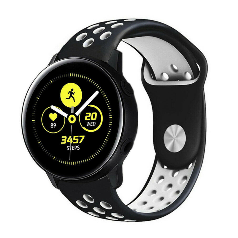 Strap-it Strap-it Bracelet sport Samsung Galaxy Watch Active (noir/blanc)