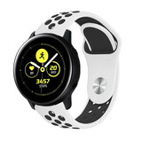 Strap-it Bracelet sport Samsung Galaxy Watch Active (blanc/noir)