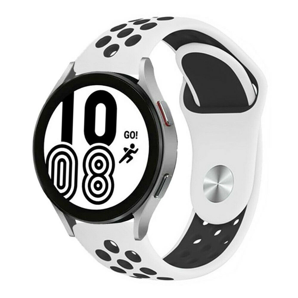 Strap-it Strap-it Bracelet sport Samsung Galaxy Watch 4 - 44mm (blanc/noir)
