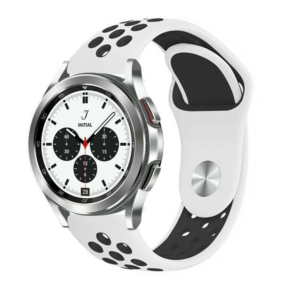 Strap-it Strap-it Bracelet sport Samsung Galaxy Watch 4 Classic 42mm (blanc/noir)