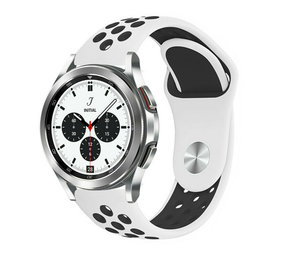 Strap-it Bracelet sport Samsung Galaxy Watch 4 Classic 42mm (blanc/noir)