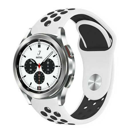 Strap-it Strap-it Bracelet sport Samsung Galaxy Watch 4 Classic 42mm (blanc/noir)