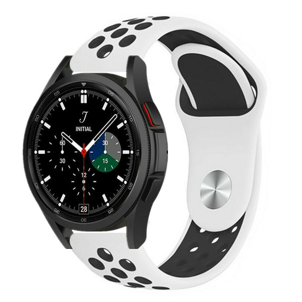 Strap-it Strap-it Bracelet sport Samsung Galaxy Watch 4 Classic 46mm (blanc/noir)