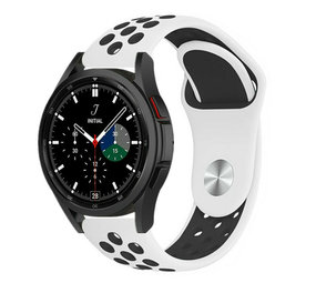 Strap-it Bracelet sport Samsung Galaxy Watch 4 Classic 46mm (blanc/noir)