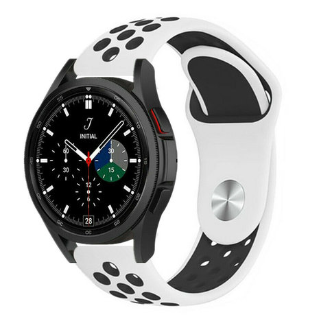 Strap-it Strap-it Bracelet sport Samsung Galaxy Watch 4 Classic 46mm (blanc/noir)