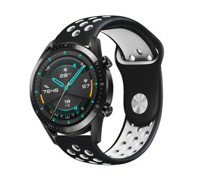 Strap-it Bracelet sport Huawei Watch GT 2 (noir/blanc) Strap-it Bracelet sport Huawei Watch GT 2 (noir/blanc)