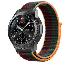 Strap-it Bracelet nylon Samsung Galaxy Watch 46mm (vert foncé et cerise)