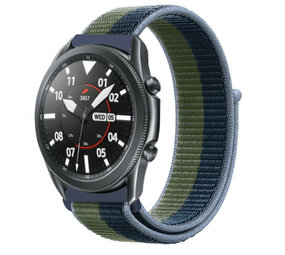 Strap-it Bracelet nylon Samsung Galaxy Watch 3 45mm (vert et bleu)