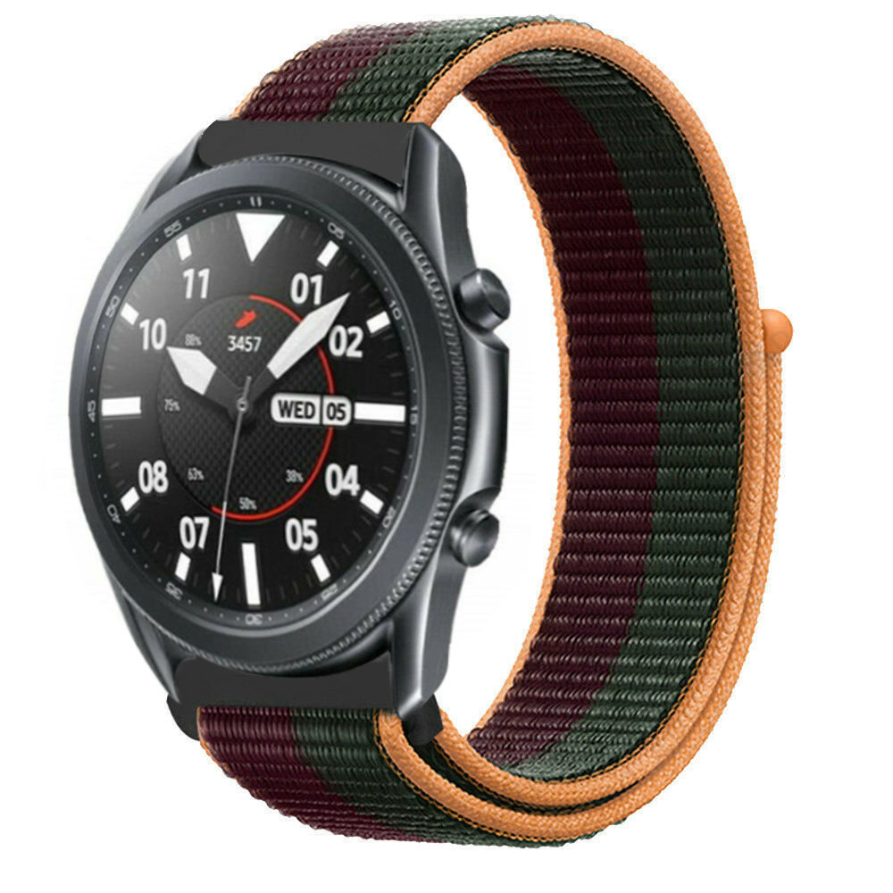 Strap-it Strap-it Bracelet nylon Samsung Galaxy Watch 3 45mm (foncé cerise)