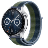 Strap-it Bracelet nylon Huawei Watch GT 3 46mm (vert et bleu)