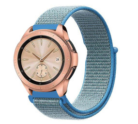 Strap-it Bracelet nylon Samsung Galaxy Watch 42mm (bleu)