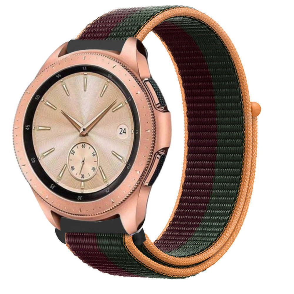 Strap-it Strap-it Bracelet nylon Samsung Galaxy Watch 42mm (vert foncé et cerise)