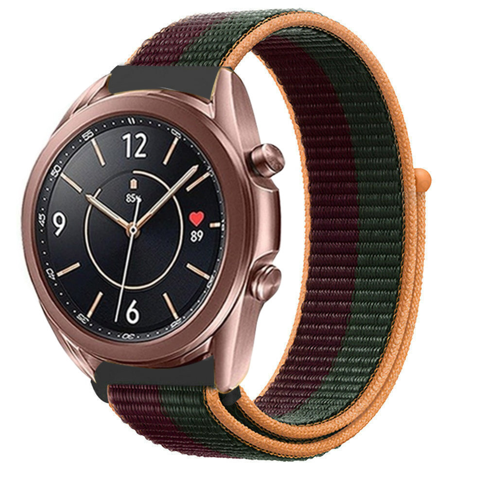 Strap-it Strap-it Bracelet nylon Samsung Galaxy Watch 3 41mm (rouge foncé et vert)