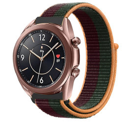 Strap-it Bracelet nylon Samsung Galaxy Watch 3 41mm (rouge foncé et vert)
