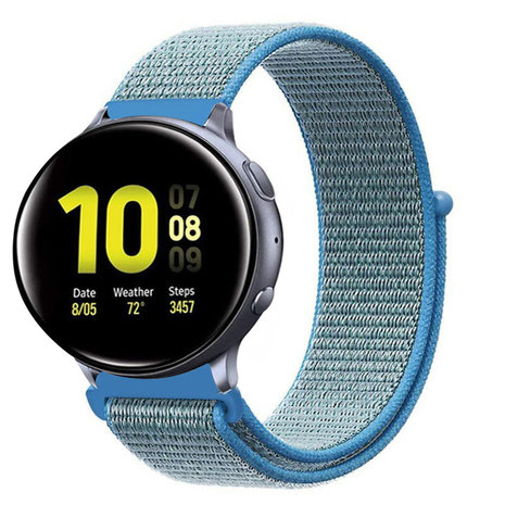 Strap-it Strap-it Bracelet nylon Samsung Galaxy Watch Active (bleu) Strap-it Strap-it Bracelet nylon Samsung Galaxy Watch Active (bleu)