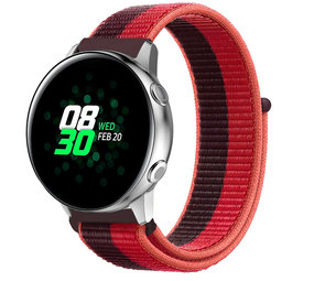 Strap-it Bracelet nylon Samsung Galaxy Watch Active (rouge cerise)