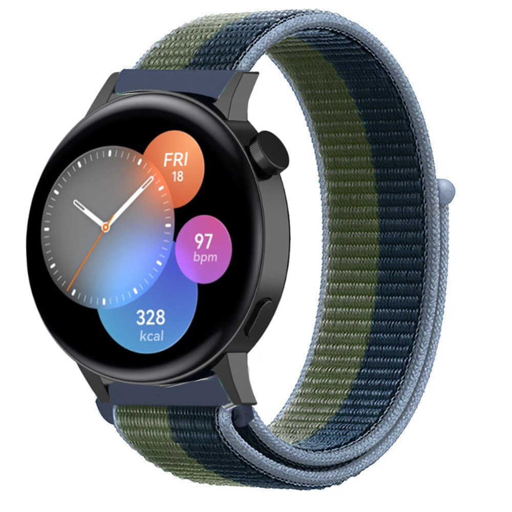 Strap-it Strap-it Bracelet nylon Huawei Watch GT 3 42mm (vert et bleu)