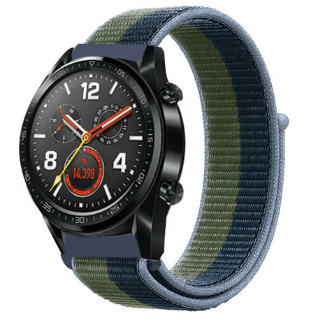 Strap-it Strap-it Bracelet nylon Huawei Watch GT 2 (vert et bleu) Strap-it Strap-it Bracelet nylon Huawei Watch GT 2 (vert et bleu)