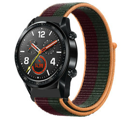 Strap-it Bracelet nylon Huawei Watch GT 2 (vert foncé cerise) Strap-it Bracelet nylon Huawei Watch GT 2 (vert foncé cerise)