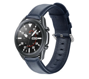 Strap-it Bracelet cuir Samsung Galaxy Watch 3 45mm (bleu foncé)