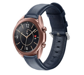Strap-it Bracelet cuir Samsung Galaxy Watch 3 41mm (bleu foncé)