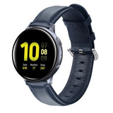 Strap-it Bracelet cuir Samsung Galaxy Watch Active (bleu foncé)