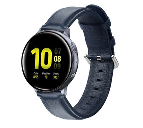 Strap-it Bracelet cuir Samsung Galaxy Watch Active (bleu foncé)