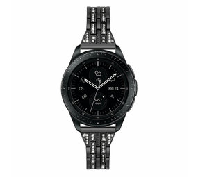 Strap-it Bracelet acier petits diamants Samsung Galaxy Watch 42mm (noir)
