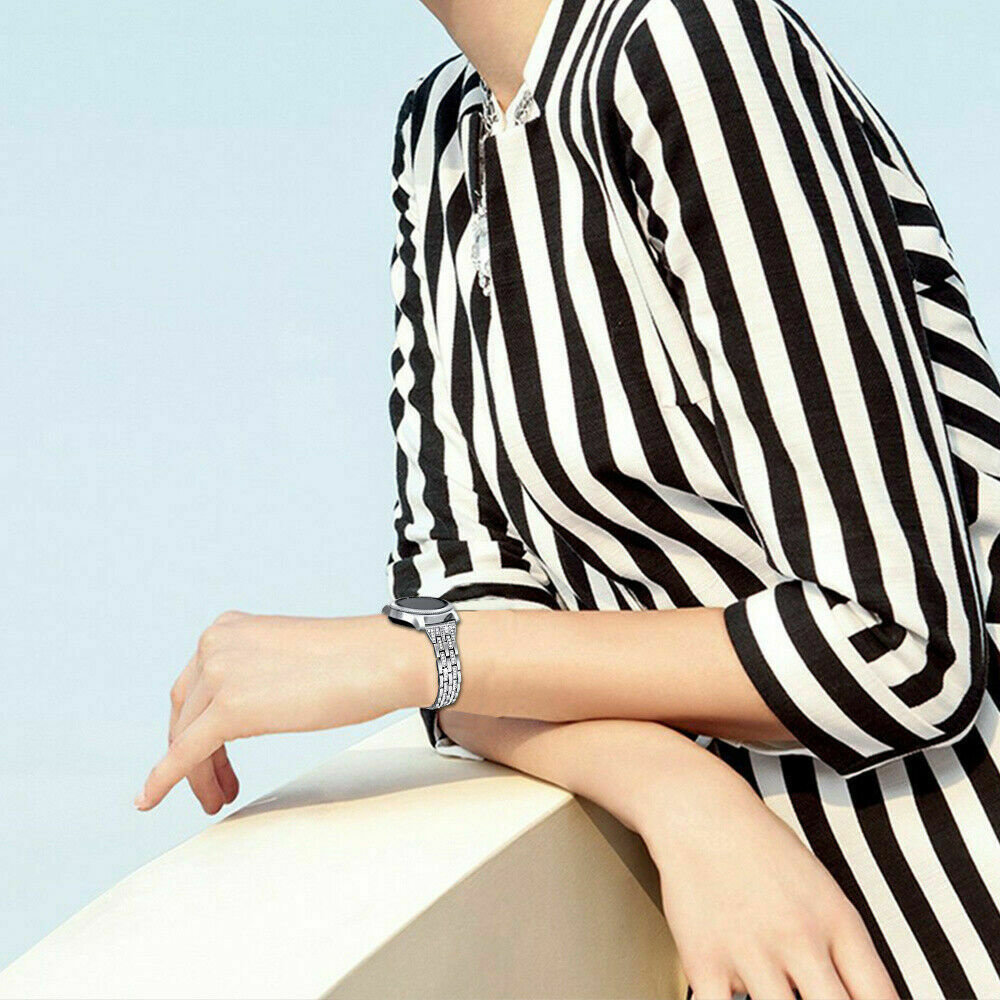 Strap-it Bracelet acier petits diamants Samsung Galaxy Watch 3 41mm (argent)