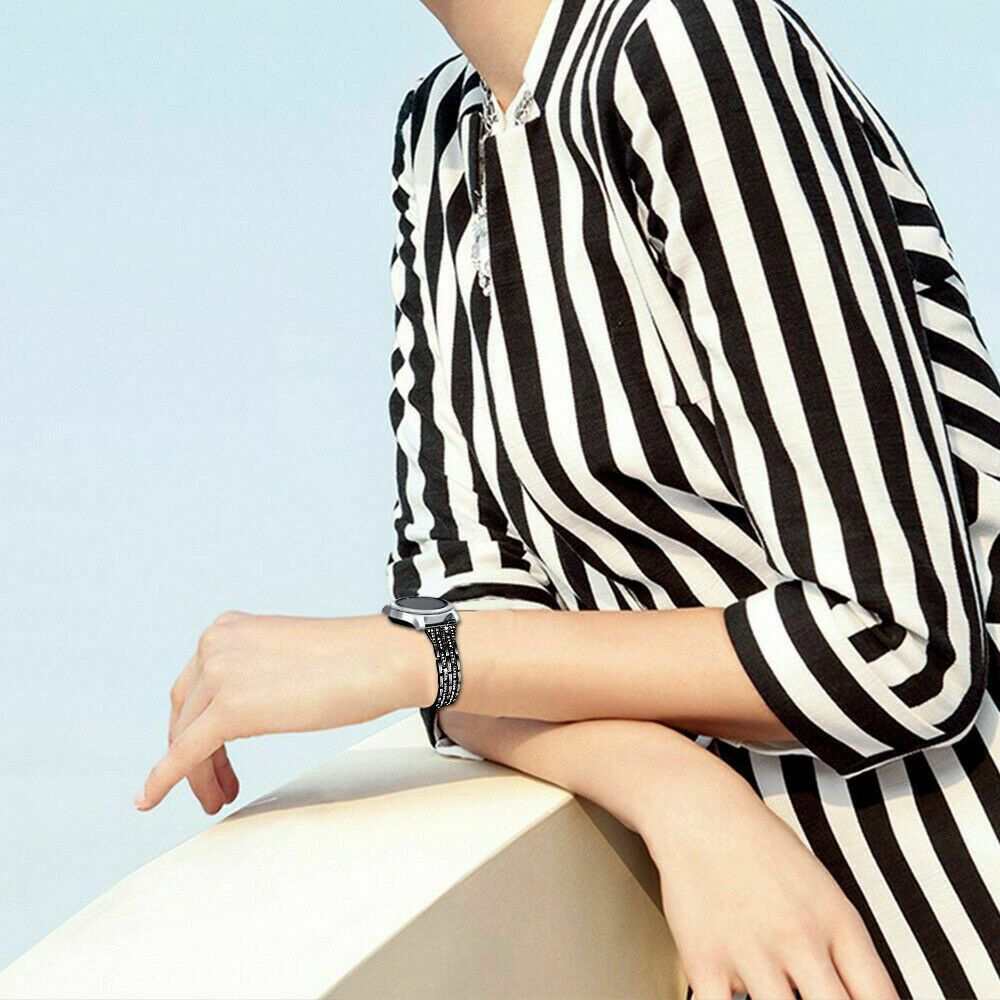 Strap-it Strap-it Bracelet acier petits diamants Samsung Galaxy Watch Active (noir)