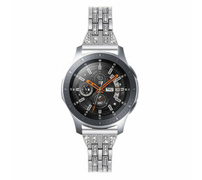 Strap-it Bracelet acier petits diamants Samsung Galaxy Watch 46mm (argent)