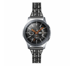 Strap-it Bracelet acier petits diamants Samsung Galaxy Watch 46mm (noir)
