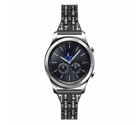 Strap-it Bracelet acier diamant Samsung Gear S3 (noir)