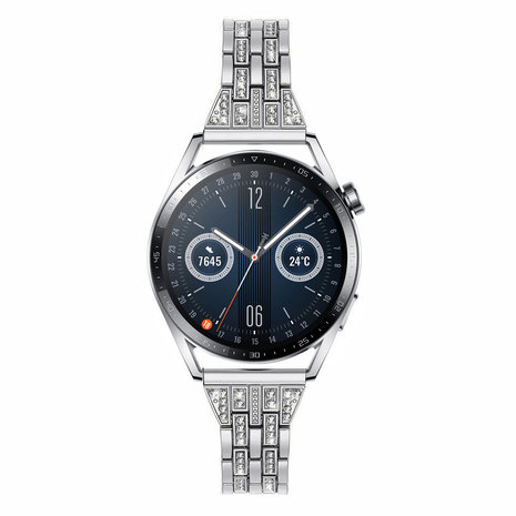Strap-it Strap-it Bracelet diamant acier Huawei Watch GT 3 46mm (argent) Strap-it Strap-it Bracelet diamant acier Huawei Watch GT 3 46mm (argent)