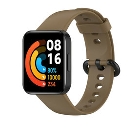 Strap-it Bracelet silicone Redmi Watch 2 (Lite) (marron café)