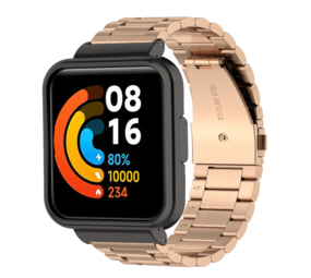 Strap-it Bracelet acier Redmi Watch 2 Lite (or rose) Strap-it Bracelet acier Redmi Watch 2 Lite (or rose)