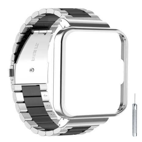 Strap-it Strap-it Bracelet acier Redmi Watch 2 Lite (argent/noir)