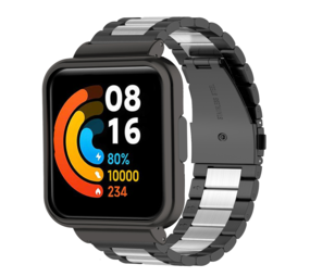 Strap-it Bracelet acier Redmi Watch 2 Lite (noir/argent)