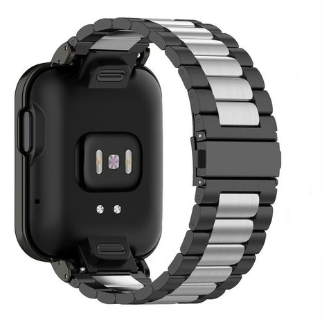 Strap-it Strap-it Bracelet acier Redmi Watch 2 Lite (noir/argent)