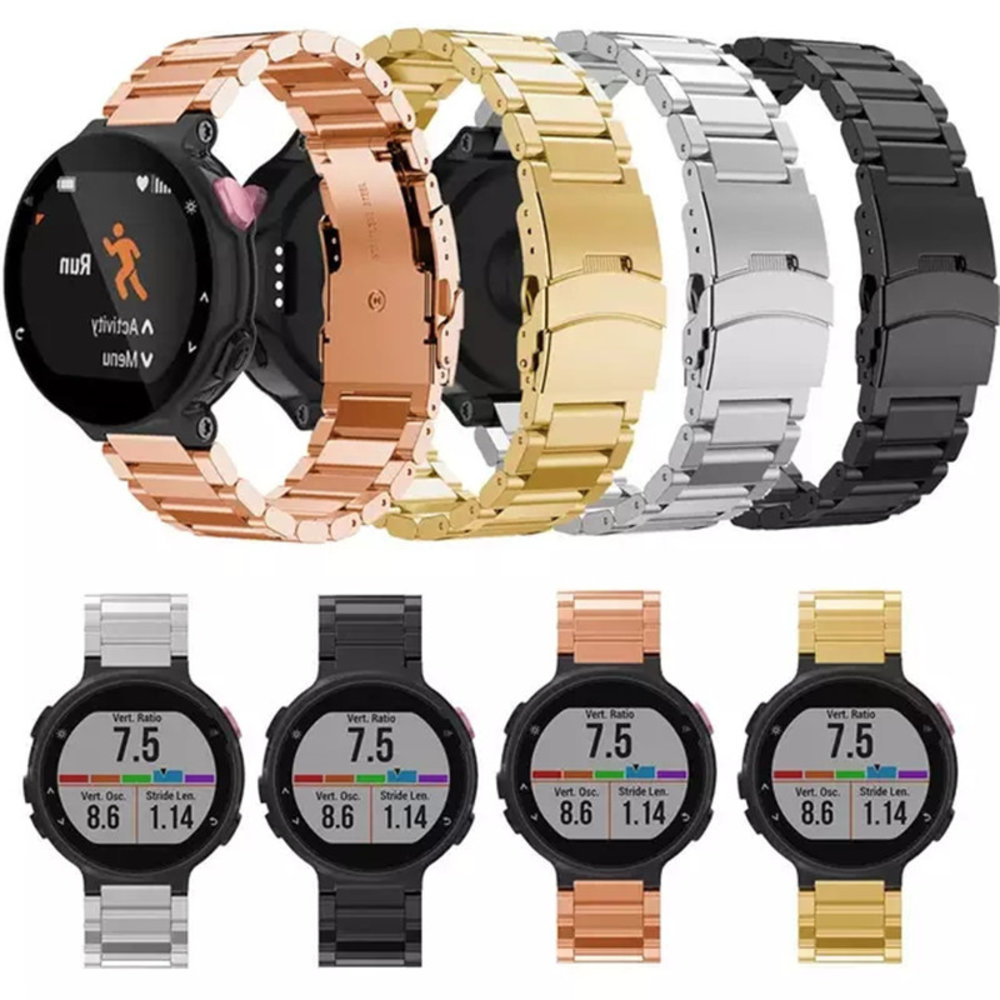 Strap-it© Strap-it Bracelet acier Garmin Forerunner 235 (noir)