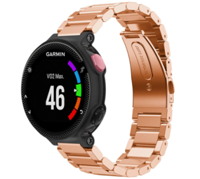 Strap-it© Bracelet acier Garmin Forerunner 235 (or rose)