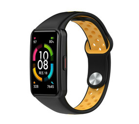Strap-it© Bracelet sport Honor Band 6 (noir/jaune)