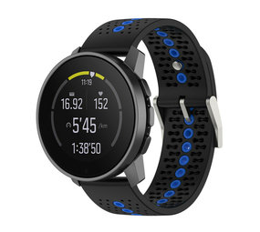 Strap-it Bracelet silicone Suunto 9 Peak (noir/bleu)