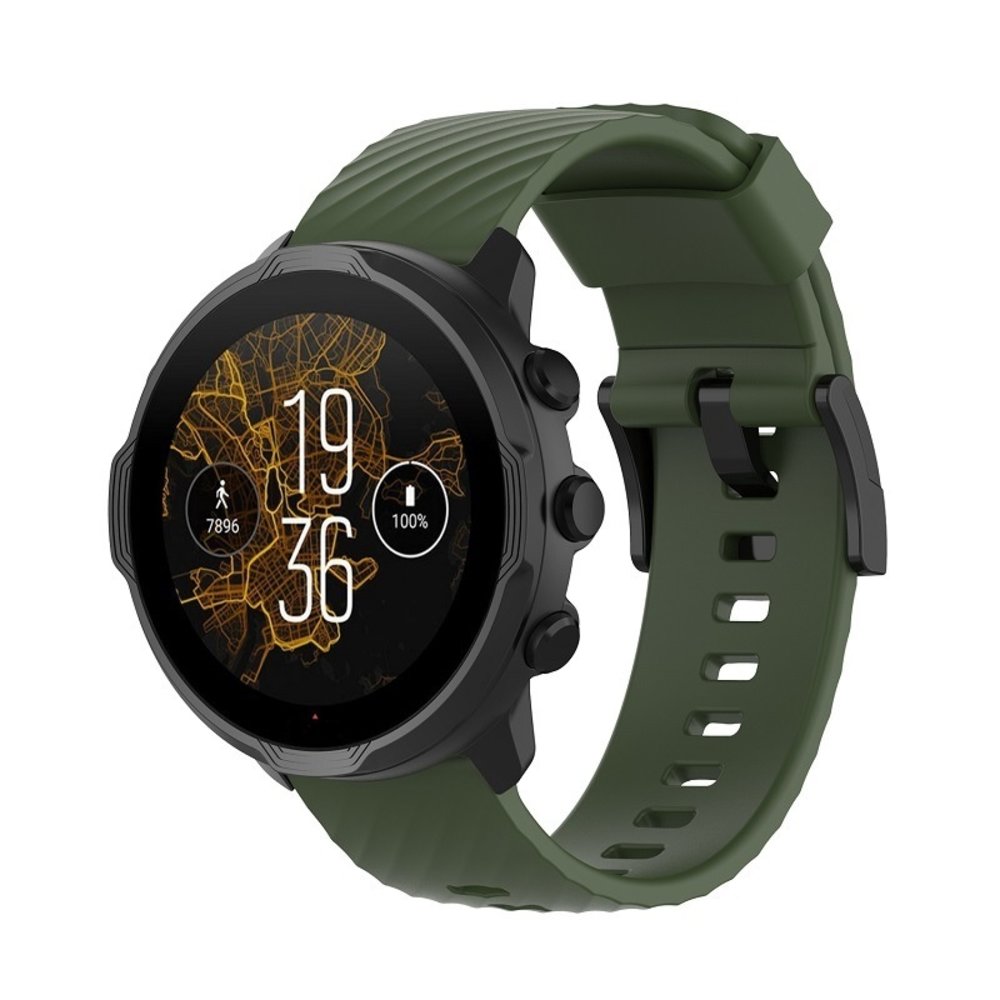Strap-it Strap-it Bracelet silicone Suunto 7 (vert armée)