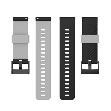 Strap-it Strap-it Bracelet silicone Suunto 7 (noir/gris)